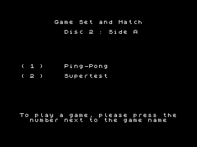 Game Set and Match abandonware